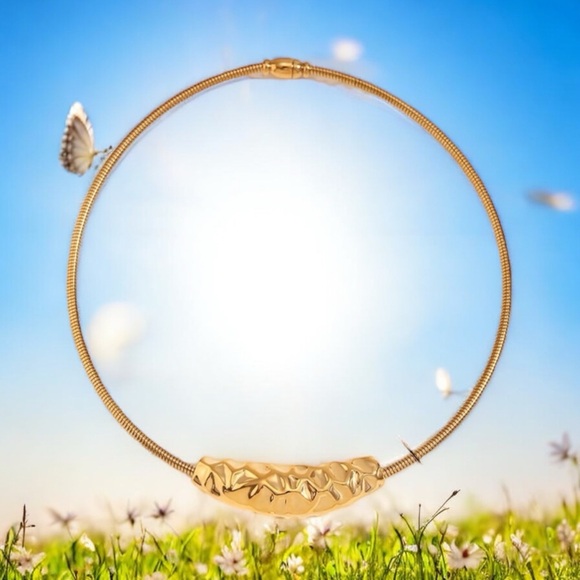 NWOT Elegant stainless steel 18 K gold, plated choker necklace - Picture 7 of 14